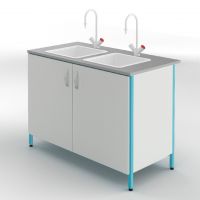 Металлический лабораторный стол-мойка Теолаб МД-1200-Профи Металлический лабораторный стол-мойка Теолаб МД-1200-Профи
