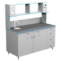 Стол пристенный для работы стоя со сливной раковиной СЛП НВК 1500 МОН+ (1520x700x1650)