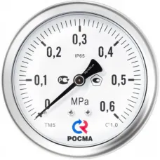 Манометр ТМ-521ТЭ.00 (0-0,6MPa)M20x1.5.1,0 (с гидрозаполнением) от производителя Росма