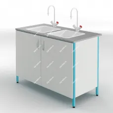 Металлический лабораторный стол-мойка Теолаб МД-1200-Профи от производителя КОРСА/Теолаб